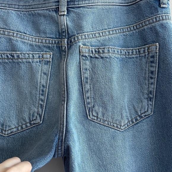 We The Free Maggie Mid-Rise Straight Leg Distressed Blue Denim Jeans, Size 27 - Picture 16 of 16